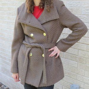 Calvin Klein brown wool peacoat size medium